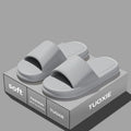 Women Summer Concise EVA Slippers Men Soft Home Slides Couples Bathroom Non-slip Sandals Adults Comfortable Outdoor Beach Shoes